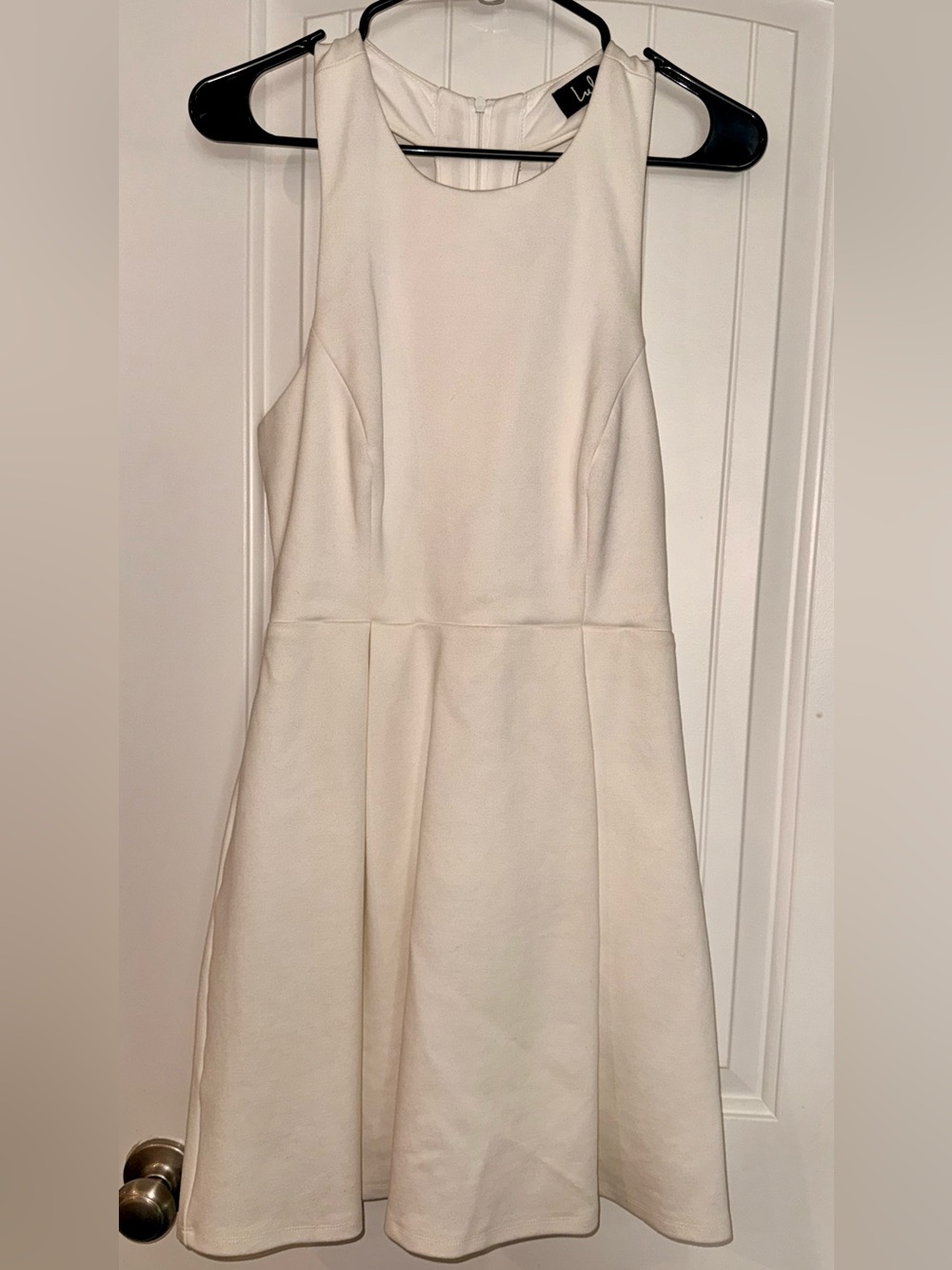 Lulus White Backless Halter Skater Mini Dress Size Medium